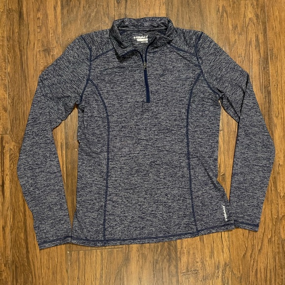 Head 3/4 zipper pullover athletic long sleeve shirt BNWOT navy blue stripes LRG - Picture 1 of 6
